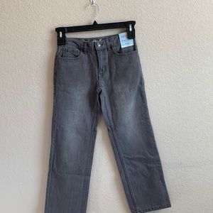 Cat & Jack dark gray blue jeans relaxed straight with adjustable waist